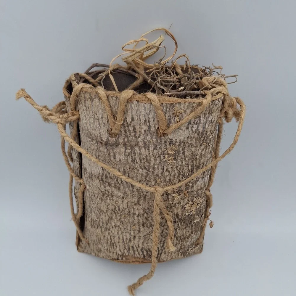 Vintage Wood Bark‎ Berry Basket (Appalachian?) Rustic Cabin Woods Decor Twigs 9